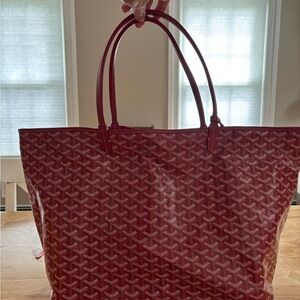 Goyard Red St. Louis Tote Bag with Iconic Pattern
